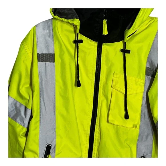 Majestic High Visibility Safety Jacket Class 3 Yellow Workwear Mens M - Picture 2 of 15